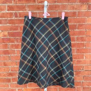 plaid midi skirt